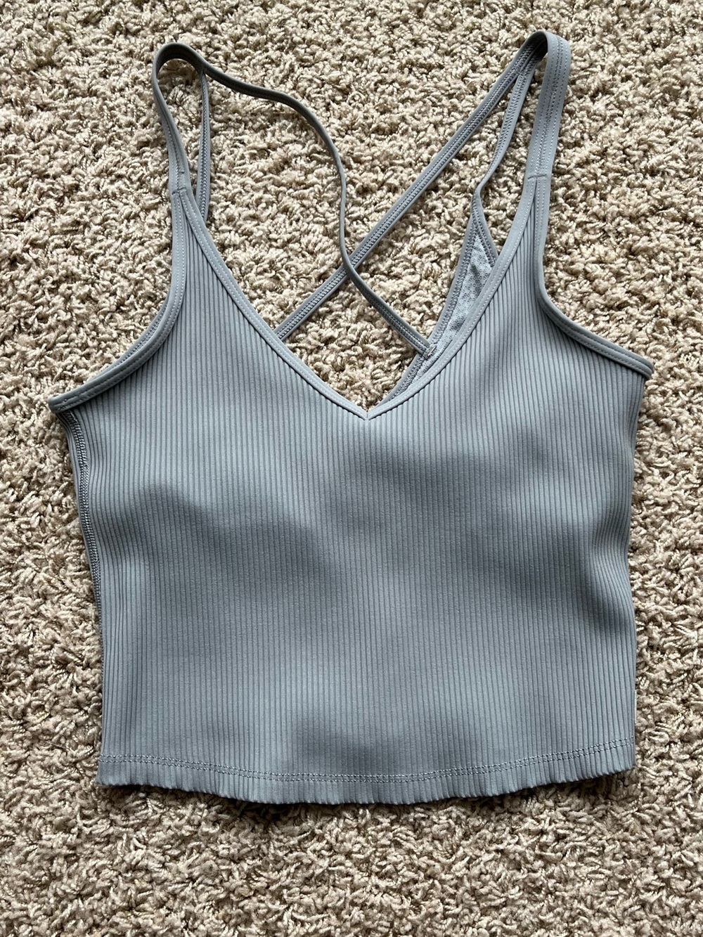 Vuori ribbed cross-back workout top